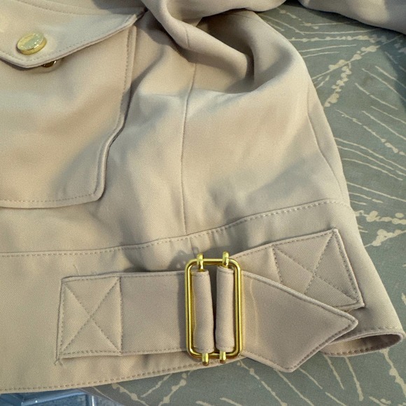 Calvin Klein Cream Colored Offset Gold Metal Zippers & Snaps Size 4 Pre-owned - Picture 10 of 12